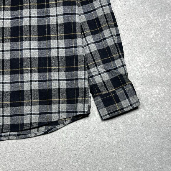 Norse Projects Anton Flannel Shirt Size Medium Gray Plaid Long Sleeve Button Up - Picture 5 of 14